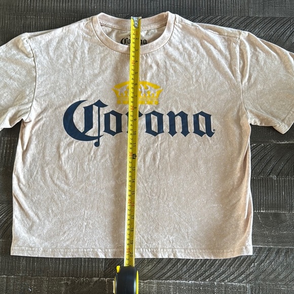 Corona Cream T-Shirt with Blue and Yellow Logo - Picture 2 of 4